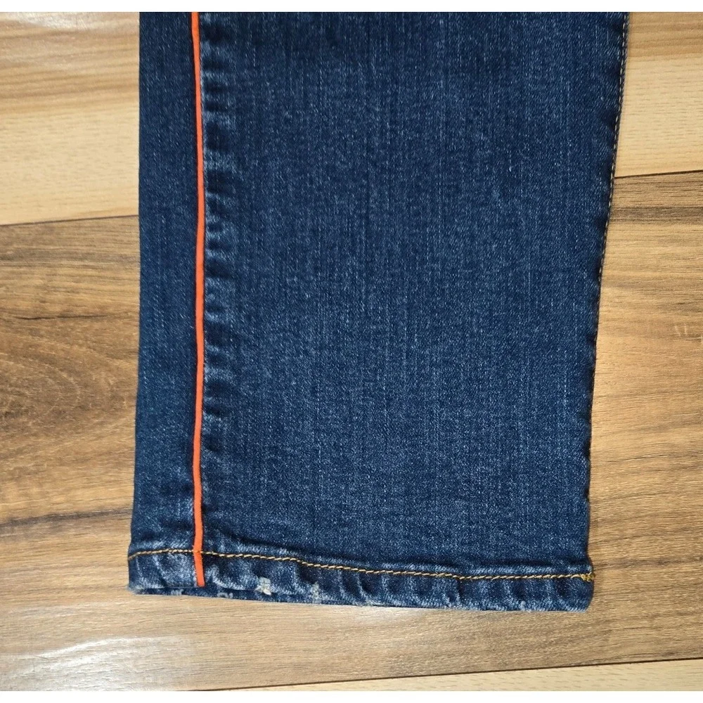 Pilcro‎ and the Letterpress Anthropologie Jeans Womens Blue Red 32 Button Fly - Picture 2 of 13